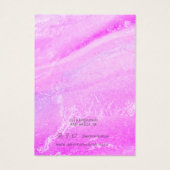 Abstrakte rosa und Lila Ohrensichtkarte (Rückseite)
