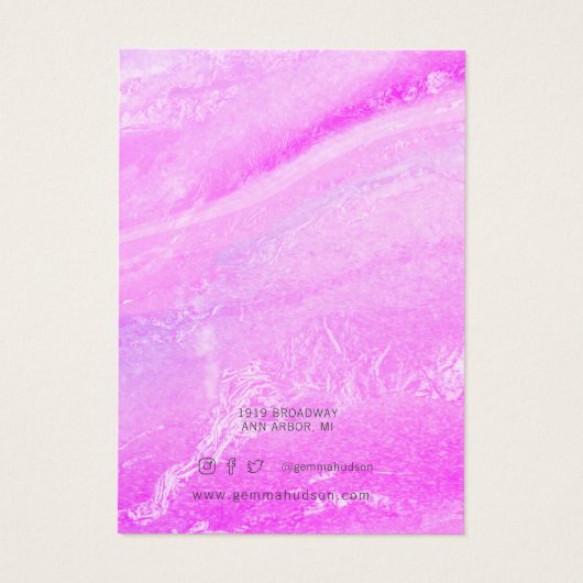 Abstrakte rosa und Lila Ohrensichtkarte (Rückseite)