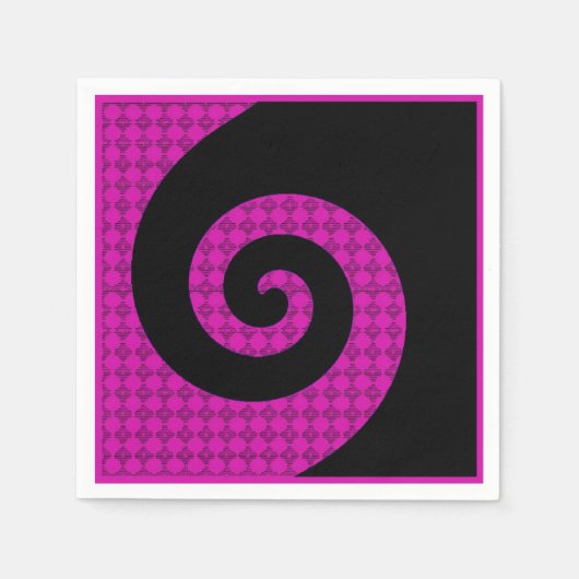 Abstrakte Rosa und Schwarz Papier Neapel Serviette (Vorderseite)