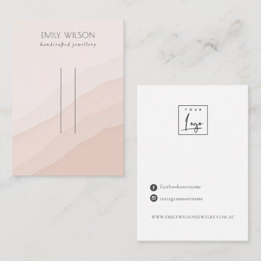 Abstrakte Rosa Waves Button-Anzeige für Haarschnit Visitenkarte (Vorne/Hinten)