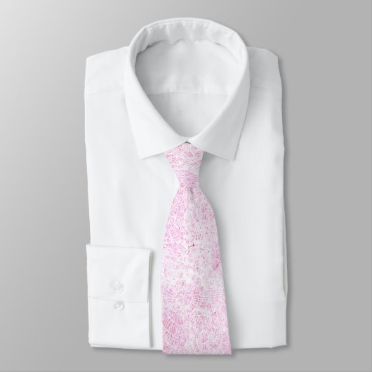 Abstrakte rosa webartige Tie-Dye-Krawatte Krawatte (Gebunden)