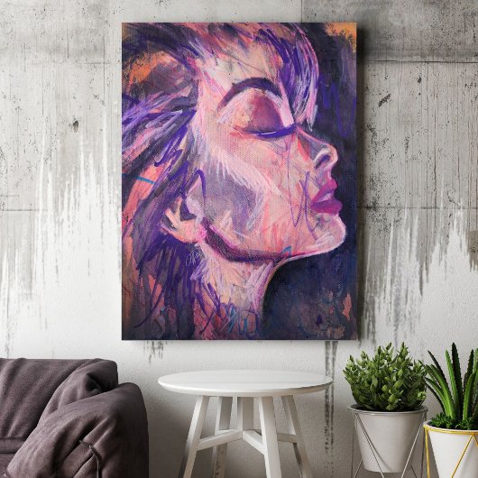 Abstrakte Rosa weibliche Schrift Drucken Poster