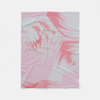 Abstrakte rosa-weiße Malerei Fleecedecke