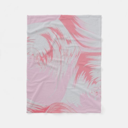 Abstrakte rosa-weiße Malerei Fleecedecke (Vorderseite)