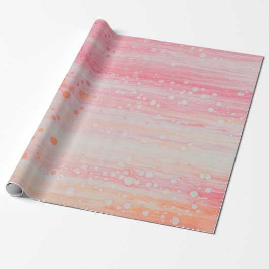 Abstrakte rosa-weiße Malerei Geschenkpapier (Ungerollt)