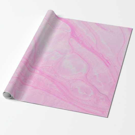 Abstrakte rosa-weiße Malerei Geschenkpapier (Ungerollt)