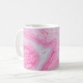 Abstrakte rosa-weiße Malerei Kaffeetasse (Vorderseite Links)