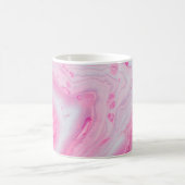 Abstrakte rosa-weiße Malerei Kaffeetasse (Mittel)