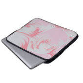 Abstrakte rosa-weiße Malerei Laptopschutzhülle (Vorne Knopf)