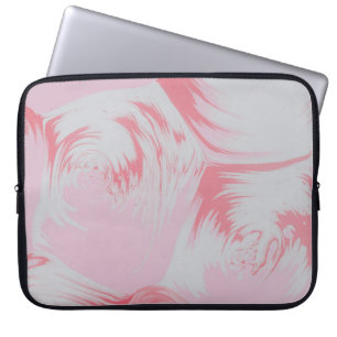 Abstrakte rosa-weiße Malerei Laptopschutzhülle