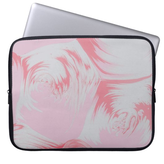 Abstrakte rosa-weiße Malerei Laptopschutzhülle (Vorderseite)