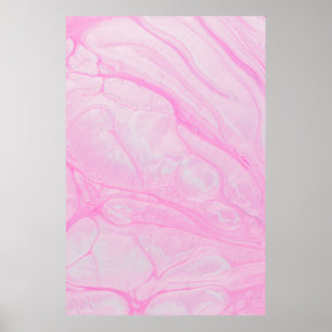 Abstrakte rosa-weiße Malerei Poster