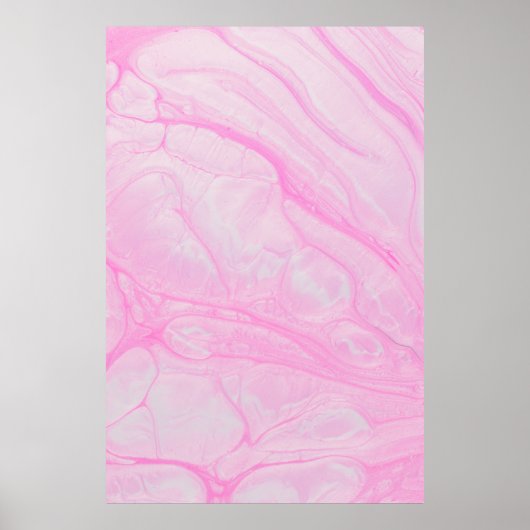 Abstrakte rosa-weiße Malerei Poster (Vorne)