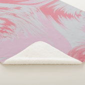 Abstrakte rosa-weiße Malerei Sherpadecke (3/4)
