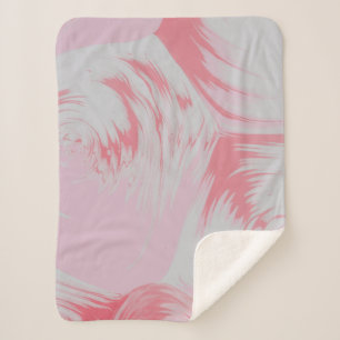 Abstrakte rosa-weiße Malerei Sherpadecke