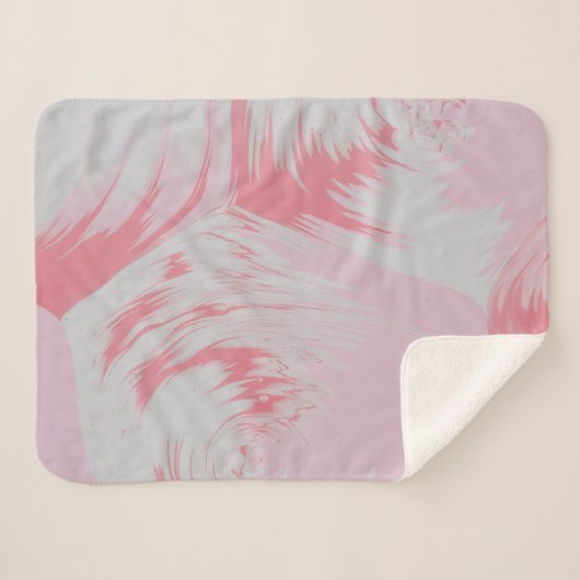 Abstrakte rosa-weiße Malerei Sherpadecke (Vorderseite (Horizontal))