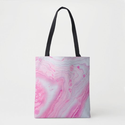 Abstrakte rosa-weiße Malerei Tasche (Vorderseite)