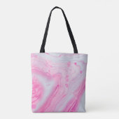 Abstrakte rosa-weiße Malerei Tasche (Rückseite)