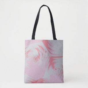 Abstrakte rosa-weiße Malerei Tasche