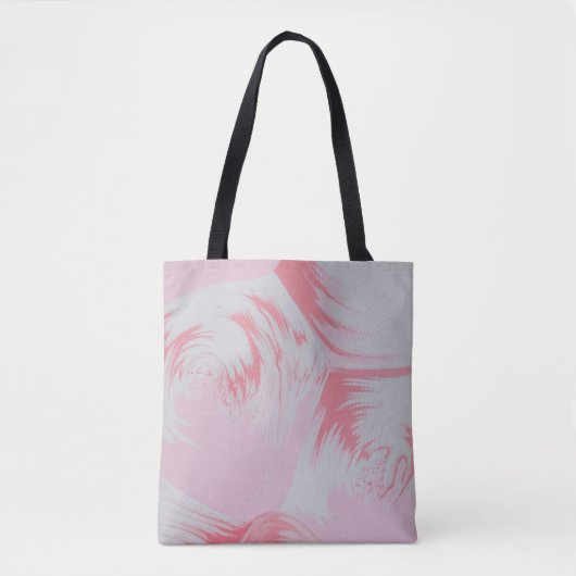 Abstrakte rosa-weiße Malerei Tasche (Vorderseite)