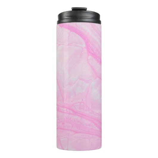 Abstrakte rosa-weiße Malerei Thermosbecher (Vorderseite)