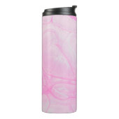 Abstrakte rosa-weiße Malerei Thermosbecher (Nach links gedreht)