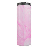 Abstrakte rosa-weiße Malerei Thermosbecher (Rückseite)