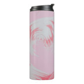 Abstrakte rosa-weiße Malerei Thermosbecher (Nach links gedreht)