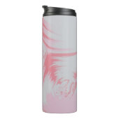 Abstrakte rosa-weiße Malerei Thermosbecher (Nach rechts gedreht)