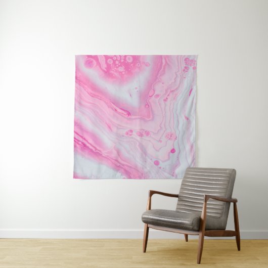 Abstrakte rosa-weiße Malerei Wandteppich (Beispiel (Horizontal))