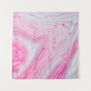 Abstrakte rosa-weiße Malerei Wandteppich