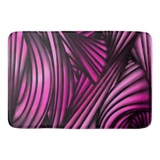 Abstrakte rosa wirbelnde Linien Badematte (Vorderseite)