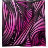 Abstrakte rosa wirbelnde Linien Duschvorhang (Vorderseite)