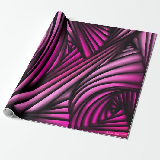 Abstrakte rosa wirbelnde Linien Geschenkpapier (Ungerollt)