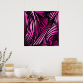 Abstrakte rosa wirbelnde Linien Poster (Küche)