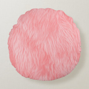 Abstrakte rosa Wolle, Stoffhintergrund Rundes Kissen