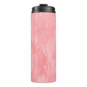 Abstrakte rosa Wolle, Stoffhintergrund Thermosbecher