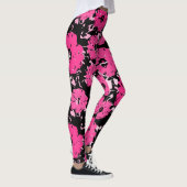 Abstrakte, rosafarbene, bläserne Farbe Leggings (Rechts)