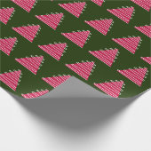 Abstrakte, rosafarbene Weihnachtsbäume Geschenkpapier (Ecke)