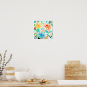 Abstrakte Rose Aquarell Poster (Küche)