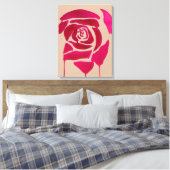 Abstrakte Rose Aquarellfarben Originale Kunst Leinwanddruck (Insitu (Schlafzimmer))