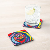 Abstrakte Rose Aquarellkunst Pop Getränkeuntersetzer (Rechte Seite)