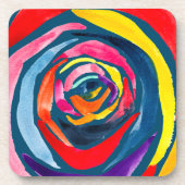 Abstrakte Rose Aquarellkunst Pop Getränkeuntersetzer (Vorderseite)