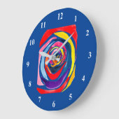 Abstrakte Rose Aquarellkunst Pop Große Wanduhr (Winkel)