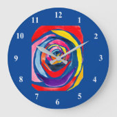 Abstrakte Rose Aquarellkunst Pop Große Wanduhr (Vorderseite)
