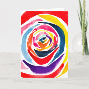 Abstrakte Rose Aquarellkunst Pop Karte