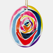 Abstrakte Rose Aquarellkunst Pop Keramik Ornament (Rechts)