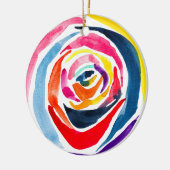 Abstrakte Rose Aquarellkunst Pop Keramik Ornament (Links)