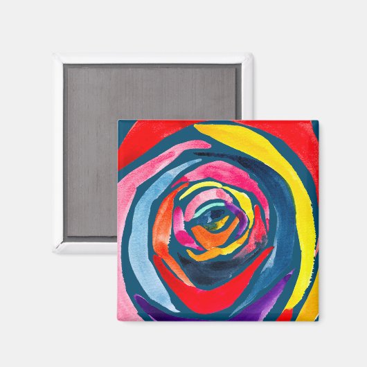 Abstrakte Rose Aquarellkunst Pop Magnet (Vorderseite/Rückseite)