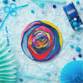 Abstrakte Rose Aquarellkunst Pop Pappteller (Party)